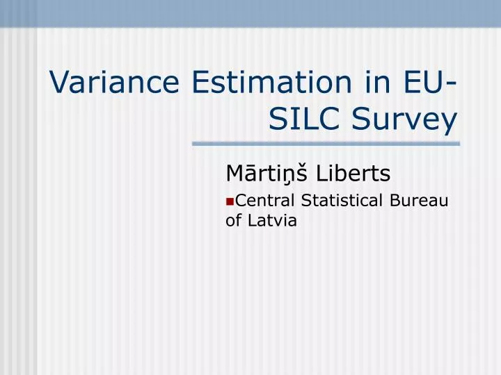 variance estimation in eu silc survey