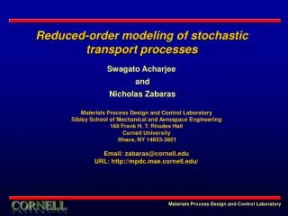 Reduced-order modeling of stochastic transport processes