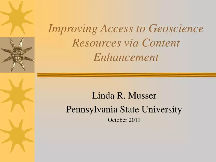 improving access to geoscience resources via content enhancement