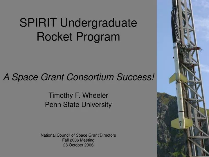 spirit undergraduate rocket program a space grant consortium success