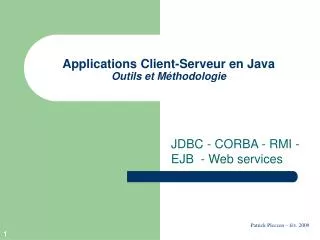 applications client serveur en java outils et m thodologie
