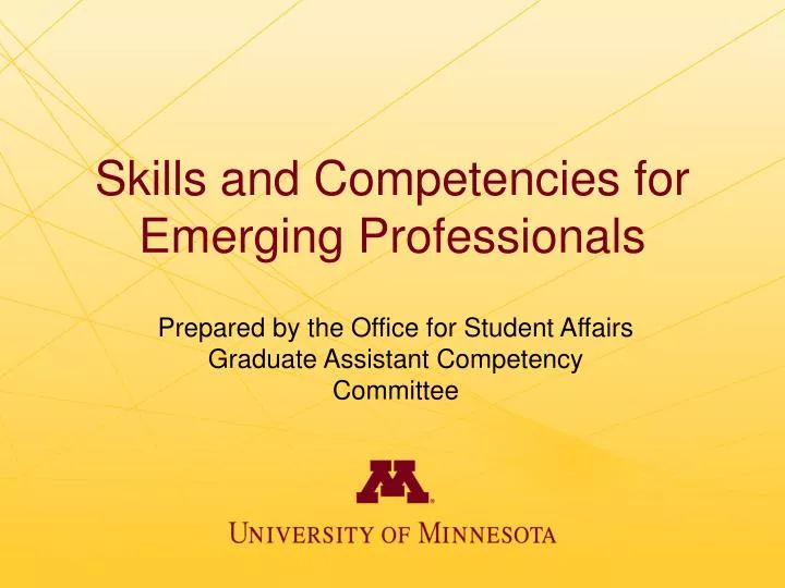 skills and competencies for emerging professionals
