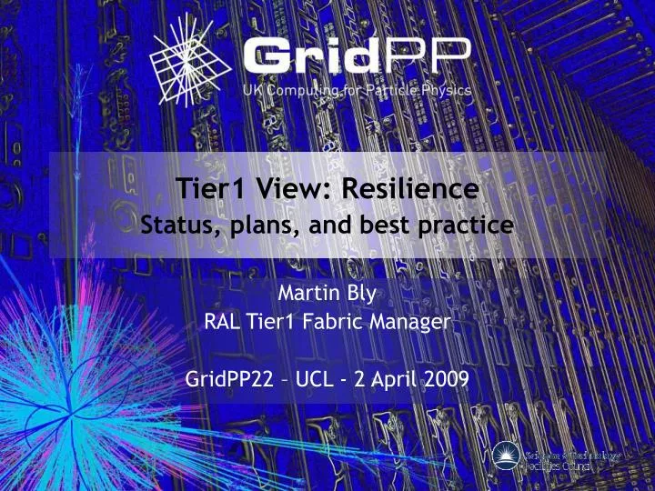 tier1 view resilience status plans and best practice