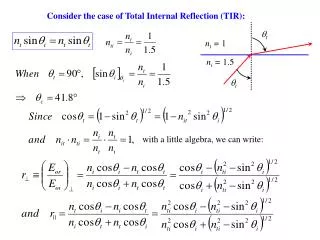 Consider the case of Total Internal Reflection (TIR):