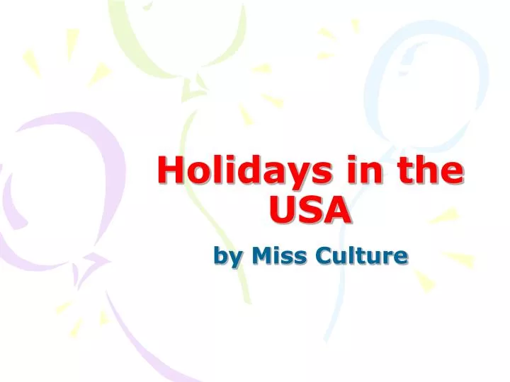 holidays in the usa