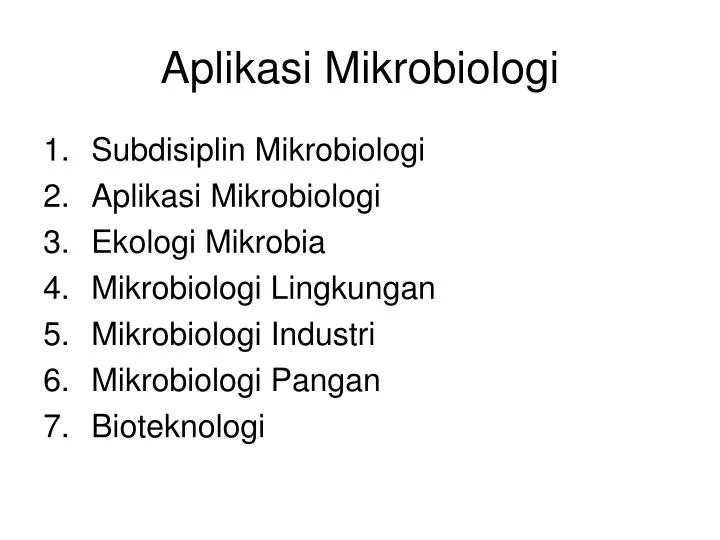 aplikasi mikrobiologi