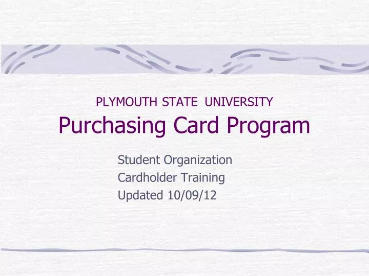 plymouth state university purchasing card program