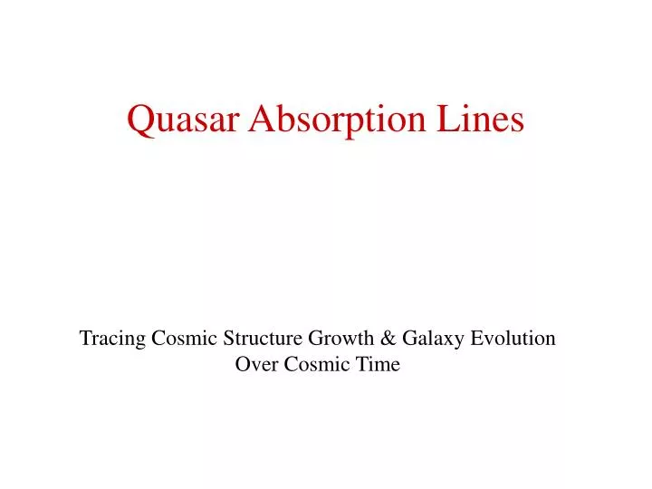 quasar absorption lines