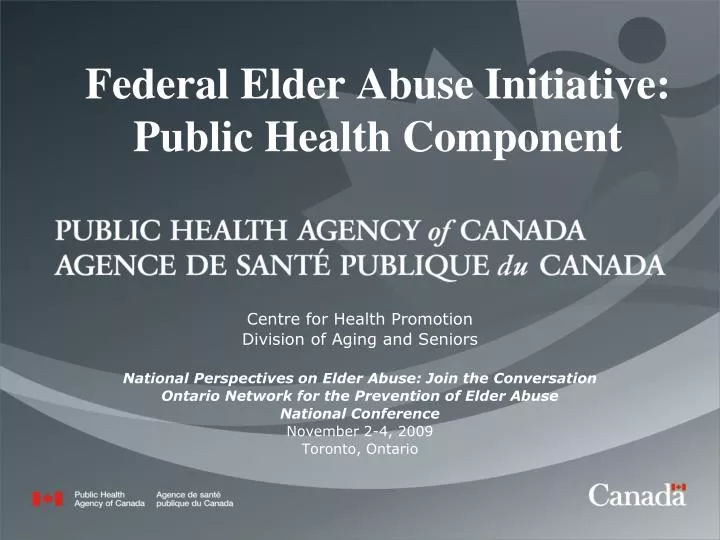 federal elder abuse initiative public health component
