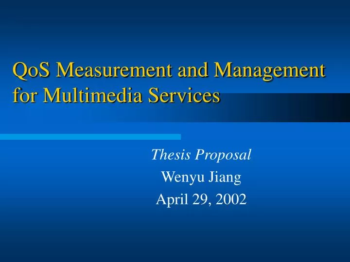 qos measurement and management for multimedia services