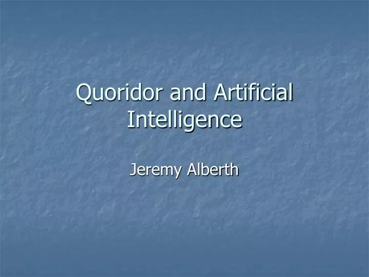 quoridor and artificial intelligence