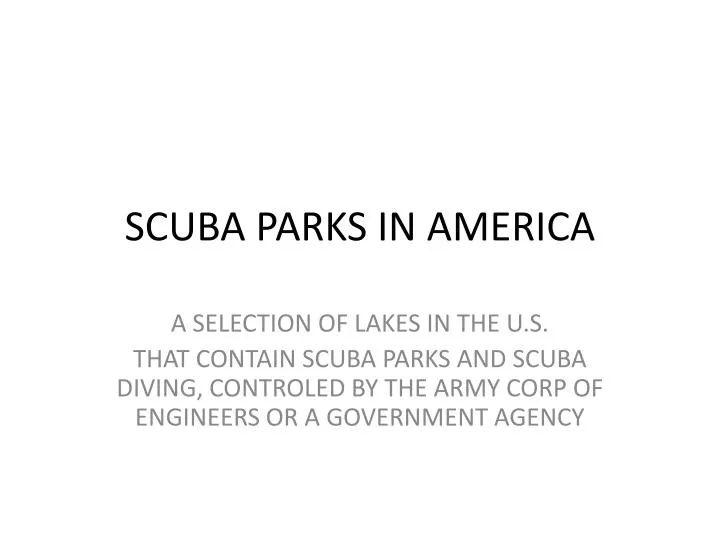 scuba parks in america