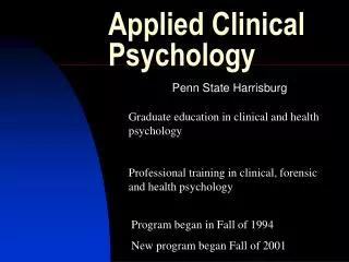 Applied Clinical Psychology
