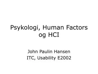psykologi human factors og hci