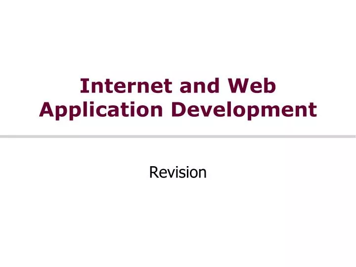 internet and web application development