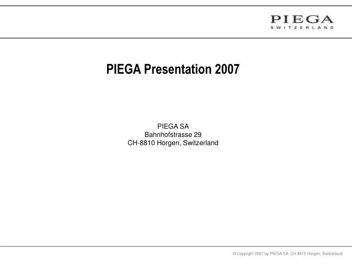 piega presentation 2007