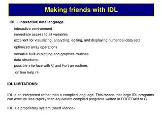 Making friends with IDL