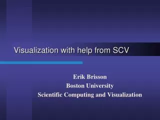 Visualization with help from SCV