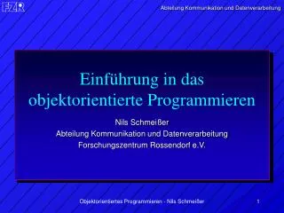 einf hrung in das objektorientierte programmieren