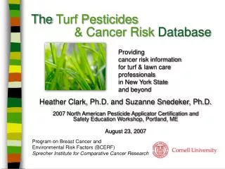The Turf Pesticides 					 &amp; Cancer Risk Database