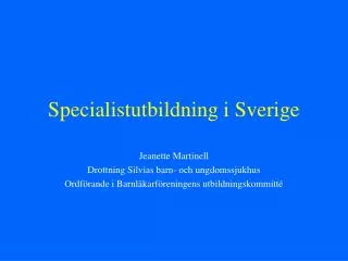 specialistutbildning i sverige