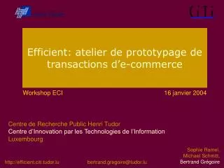 efficient atelier de prototypage de transactions d e commerce