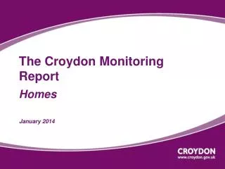 The Croydon Monitoring Report