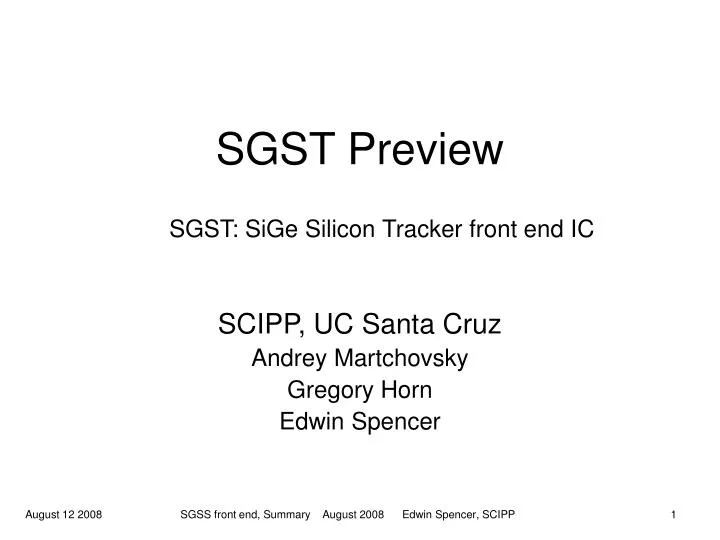 sgst preview