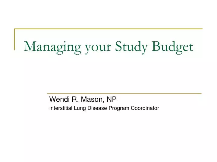 managing your study budget