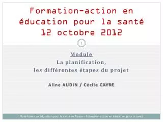 formation action en ducation pour la sant 12 octobre 2012