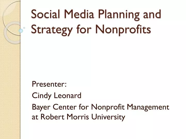 social media planning and strategy for nonprofits