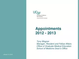 Appointments 2012 - 2013