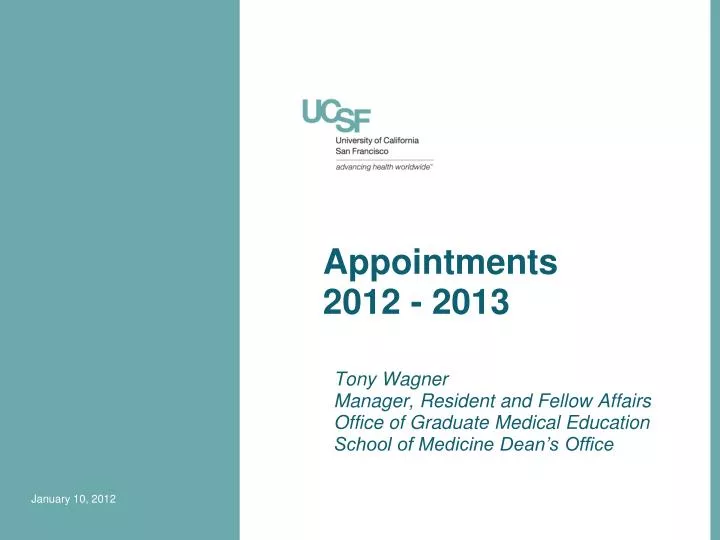 appointments 2012 2013