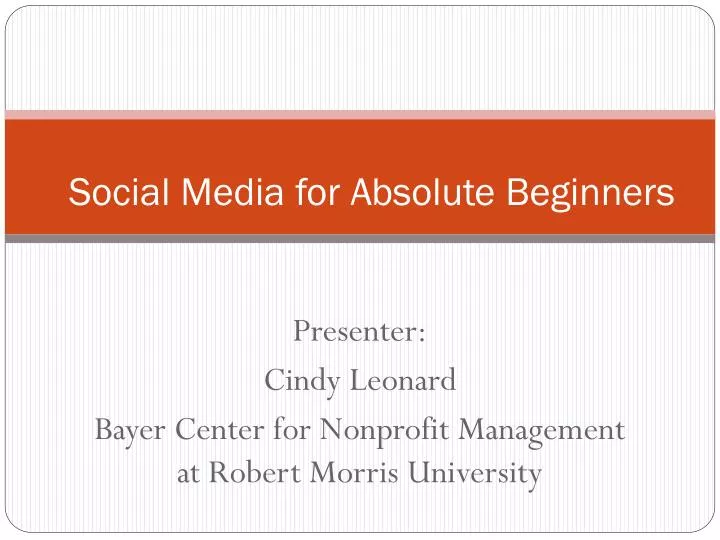 social media for absolute beginners