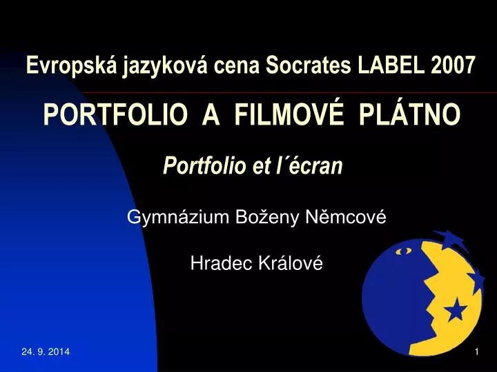 evropsk jazykov cena socrates label 2007 portfolio a filmov pl tno portfolio et l cran