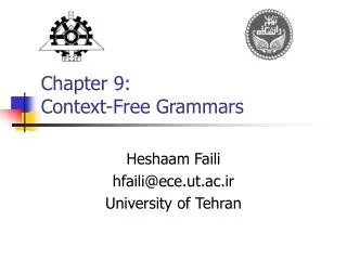 Chapter 9: Context-Free Grammars