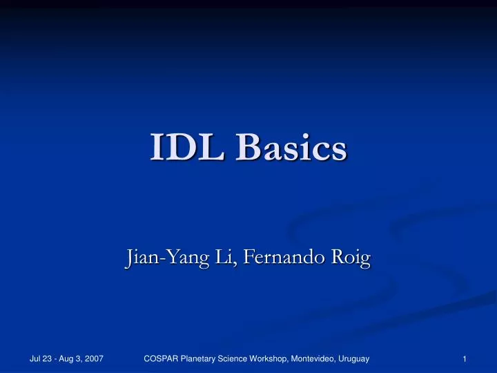 idl basics