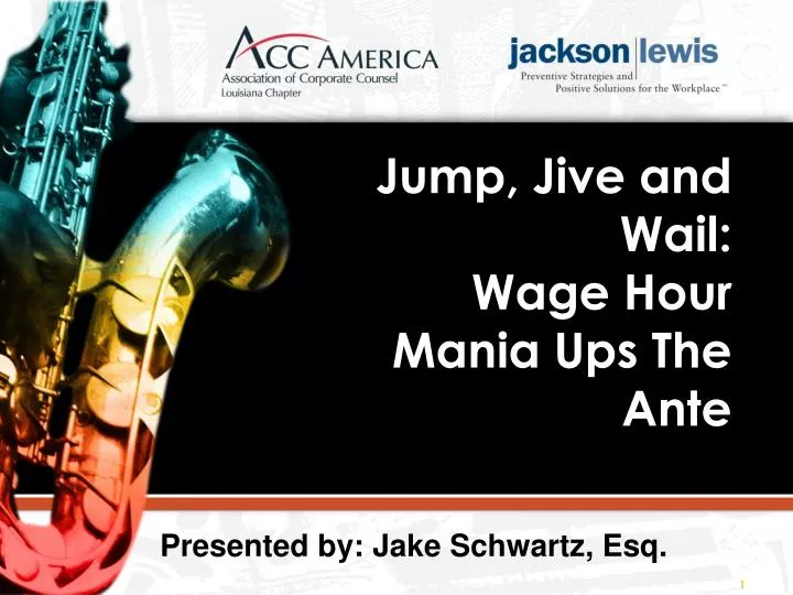 jump jive and wail wage hour mania ups the ante