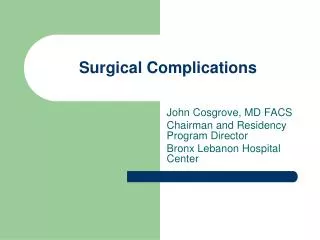 Surgical Complications