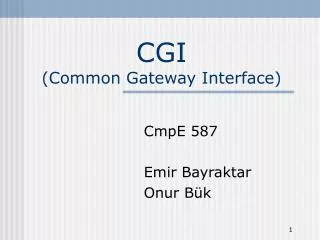 CGI (Common Gateway Interface)