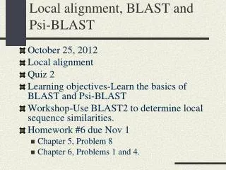 local alignment blast and psi blast