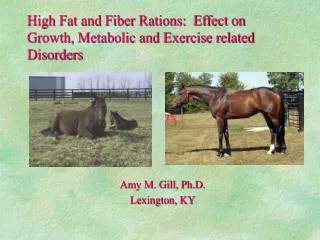 High Fat and Fiber Rations: Effect on Growth, Metabolic and Exercise related Disorders