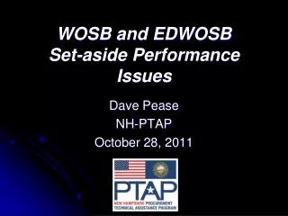 WOSB and EDWOSB Set-aside Performance Issues