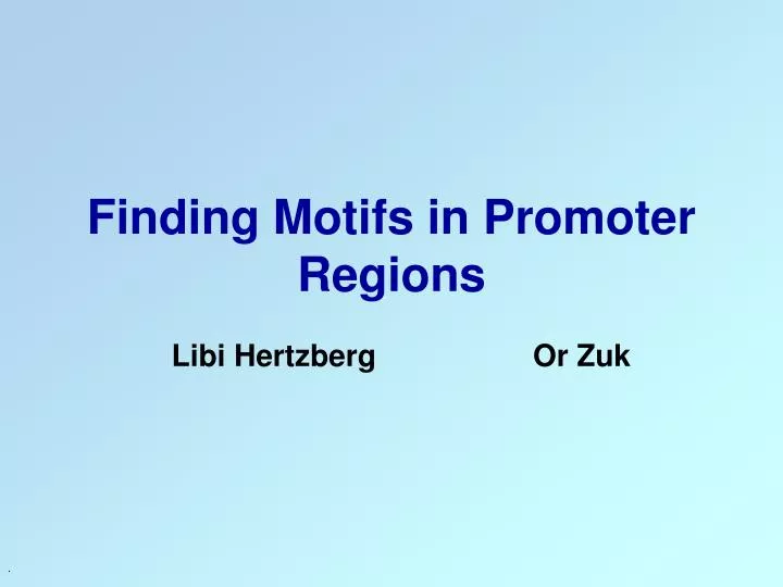finding motifs in promoter regions