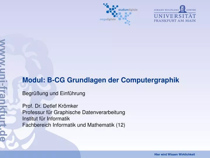 modul b cg grundlagen der computergraphik