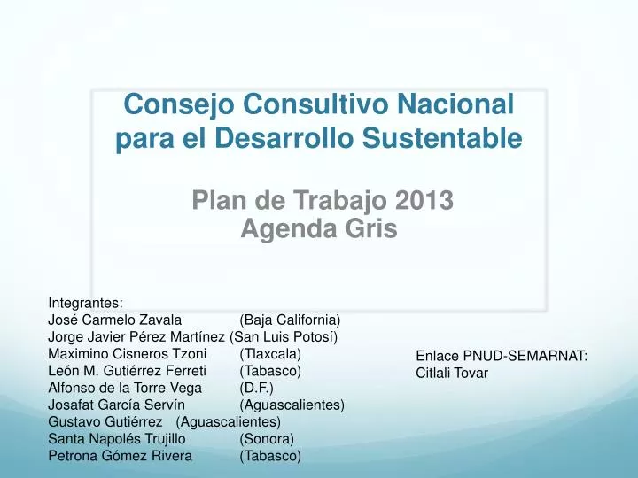 consejo consultivo nacional para el desarrollo sustentable