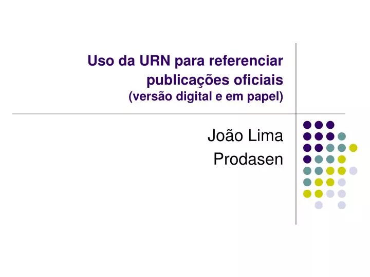 uso da urn para referenciar publica es oficiais vers o digital e em papel