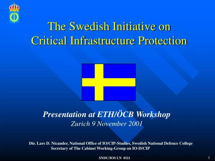 the swedish initiative on critical infrastructure protection