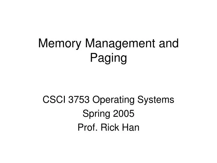 memory management and paging