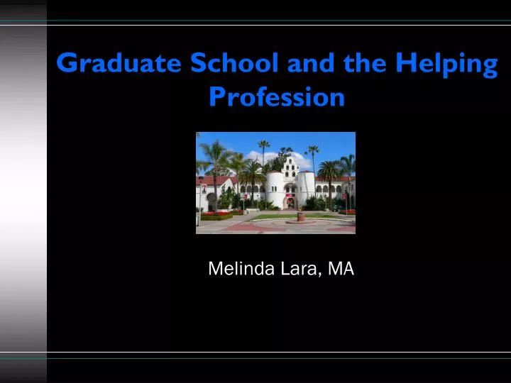 graduate school and the helping profession